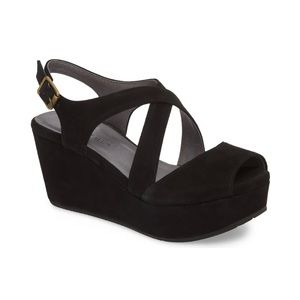 Winnie Wedge Black Open Toe Heel Chocolat Blu